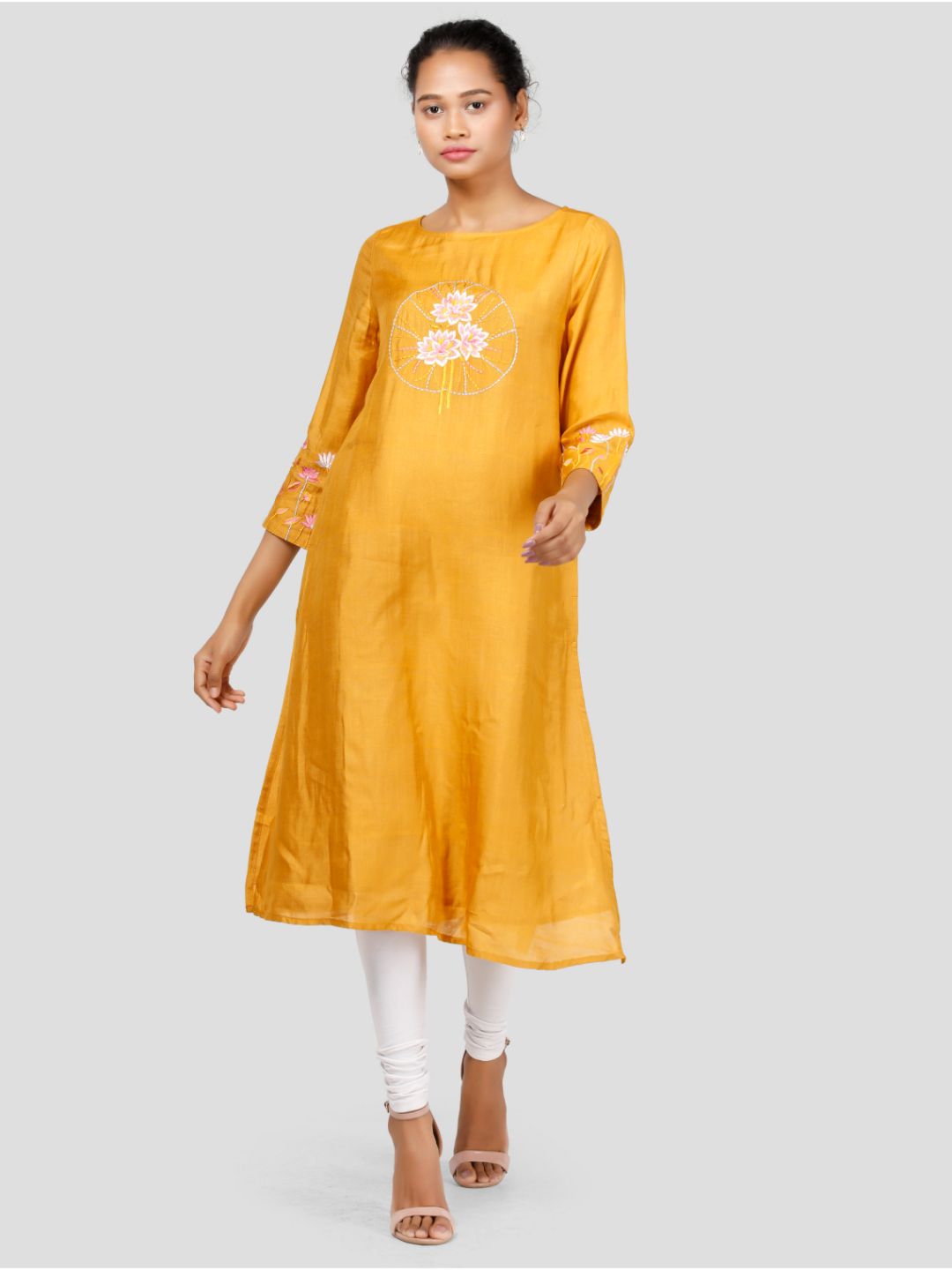 Eco Khadi Cotton Silk Mustard Gold Kurta - Kamalam