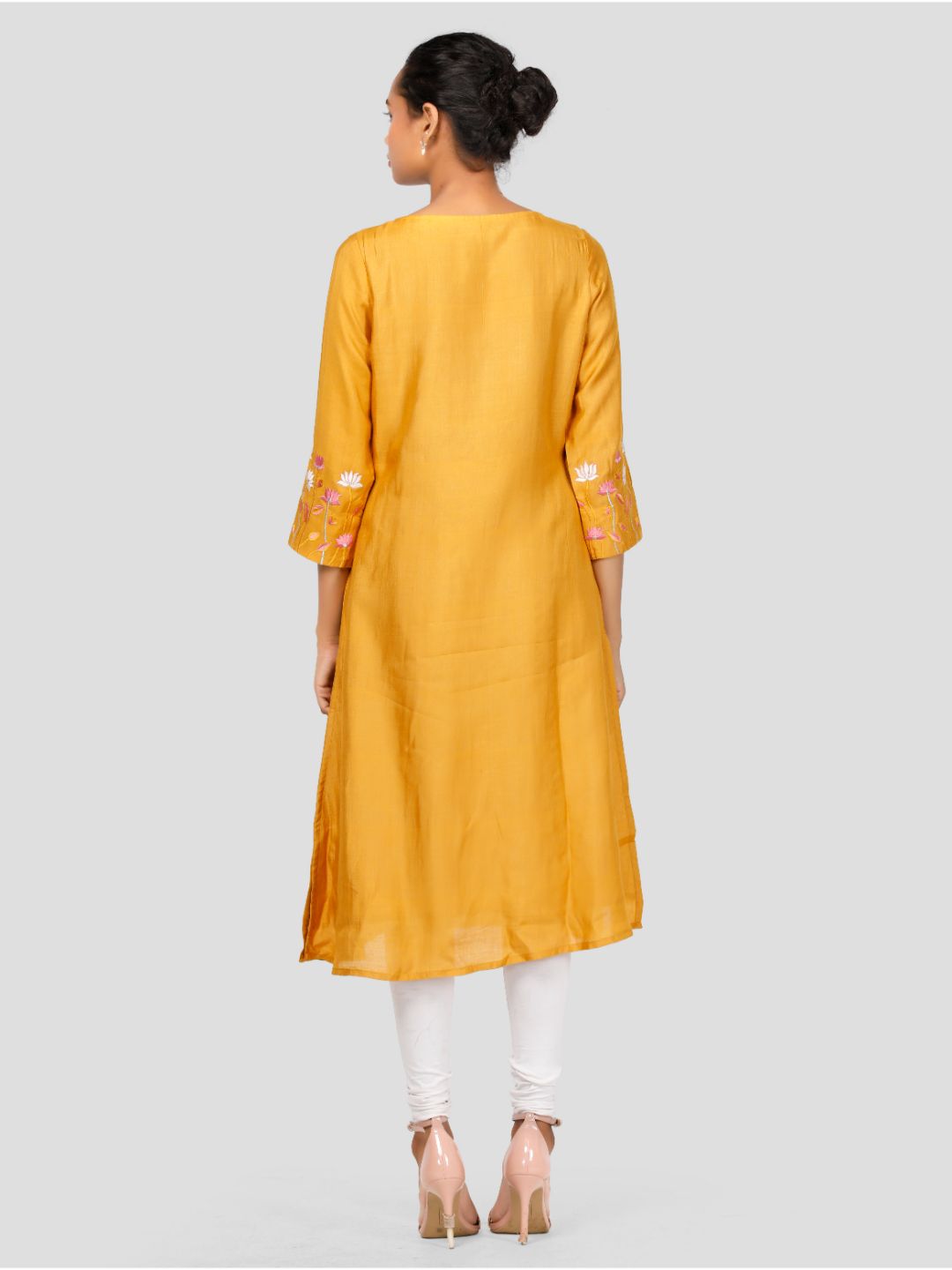 Eco Khadi Cotton Silk Mustard Gold Kurta - Kamalam