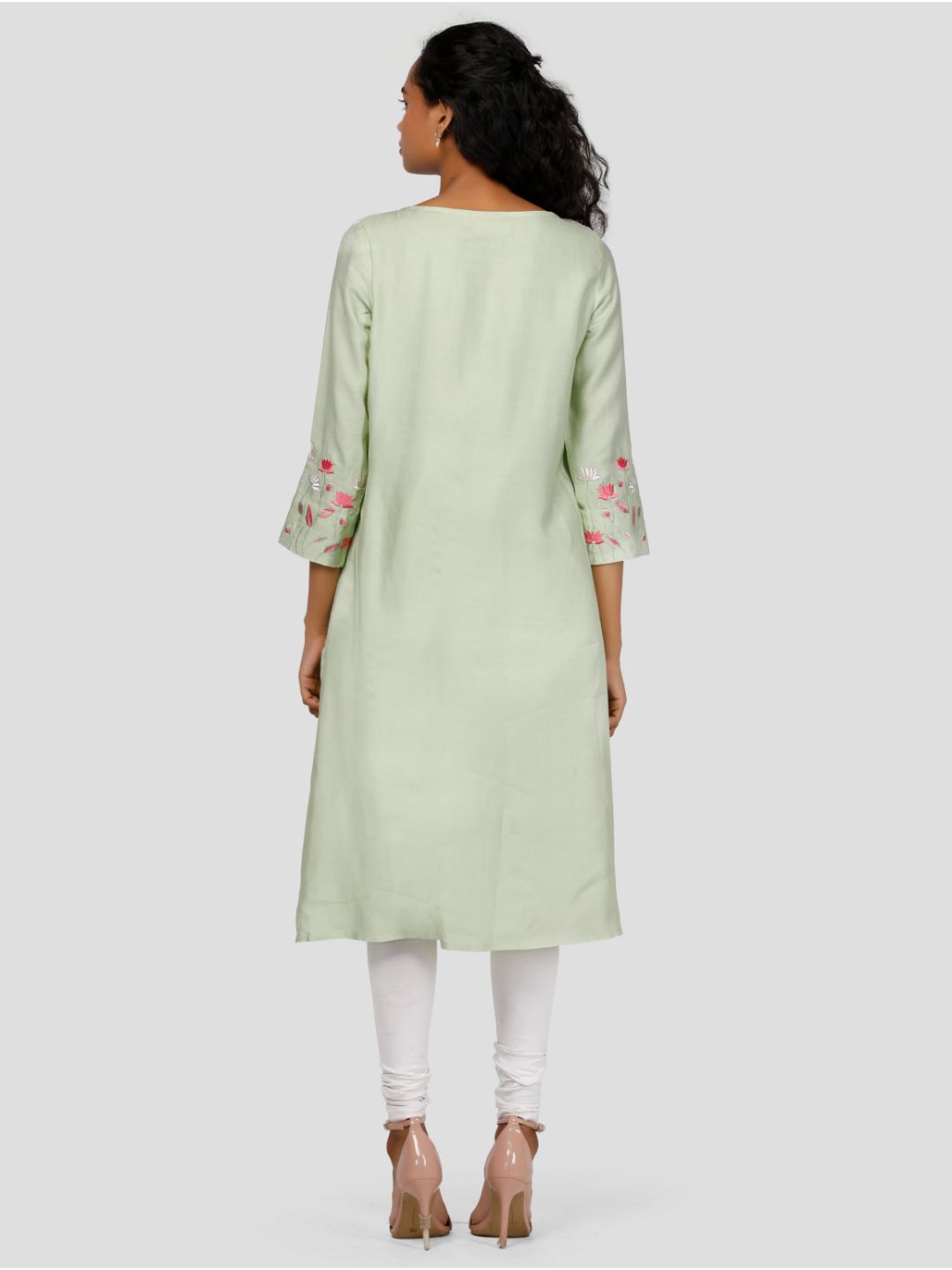Eco Khadi Cotton Silk Green Kurta - Kamalam