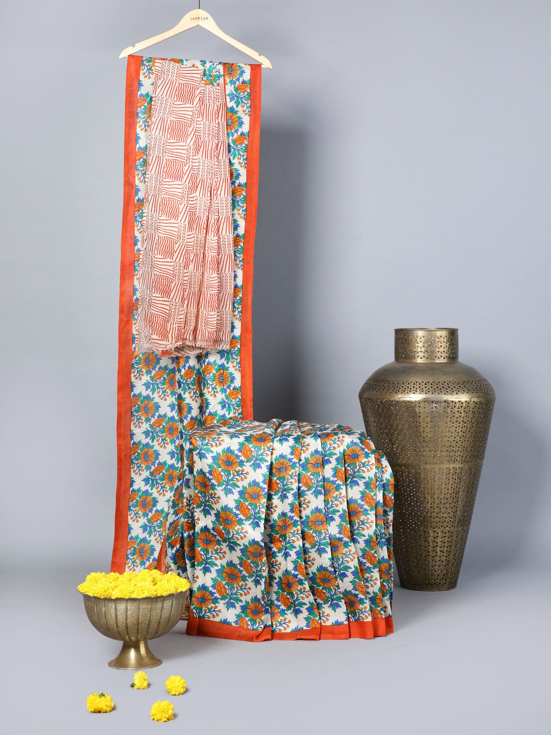 Eco Khadi Mulberry Silk Multicolor floral saree
