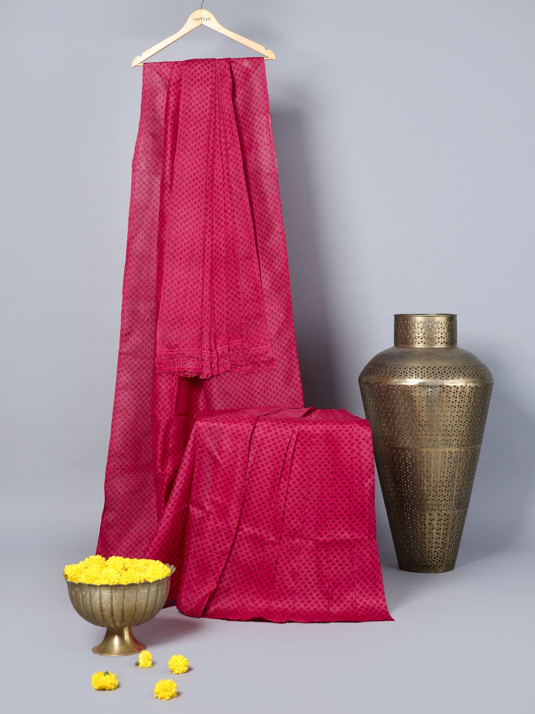 Eco Khadi Silk Mulberry Pink saree with Anon Motif