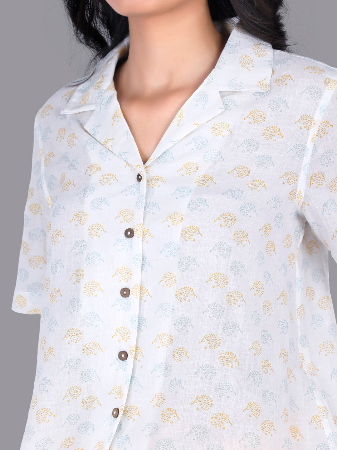 Eco Khadi Cotton Yellow Shorts with Drawstrings