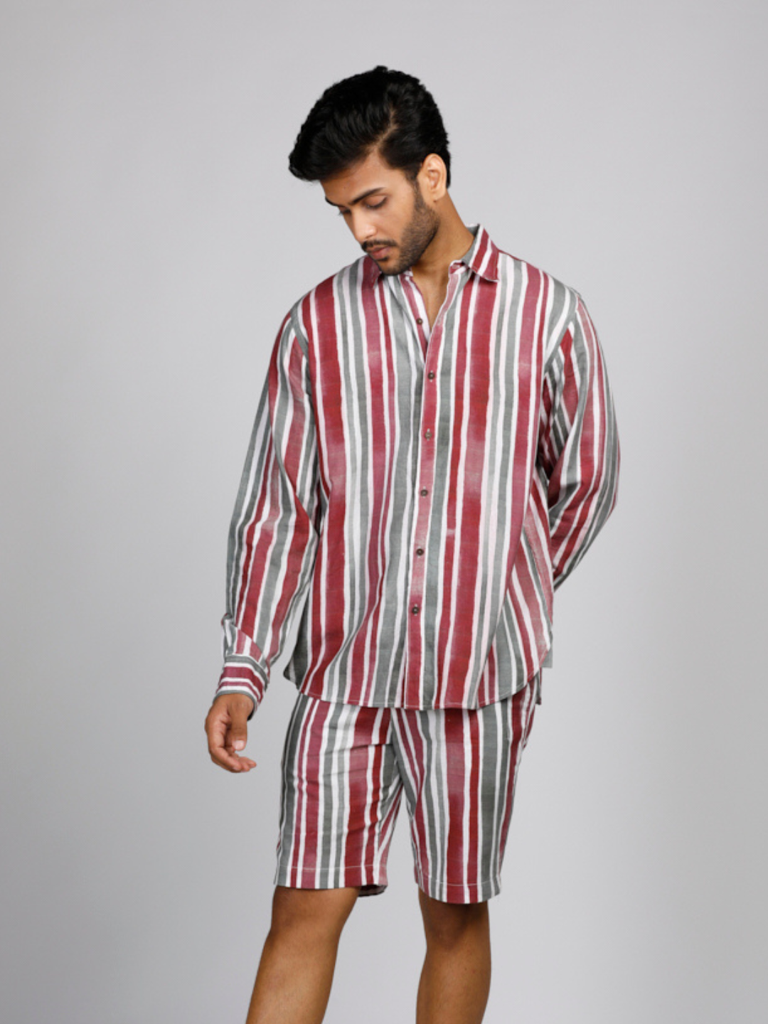 Eco Khadi Cotton Red Stripes Casual Shirt