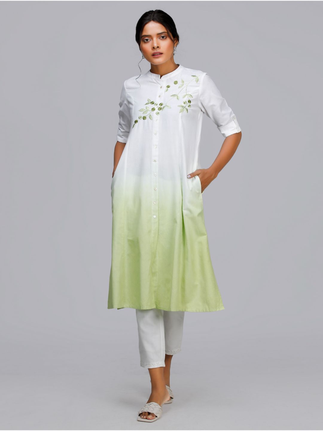 Eco Khadi Cotton Ombre Kurta - Jivika