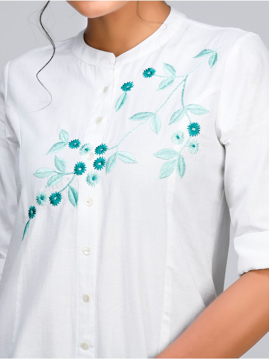 Eco Khadi Cotton Blue Ombre Kurta - Jivika