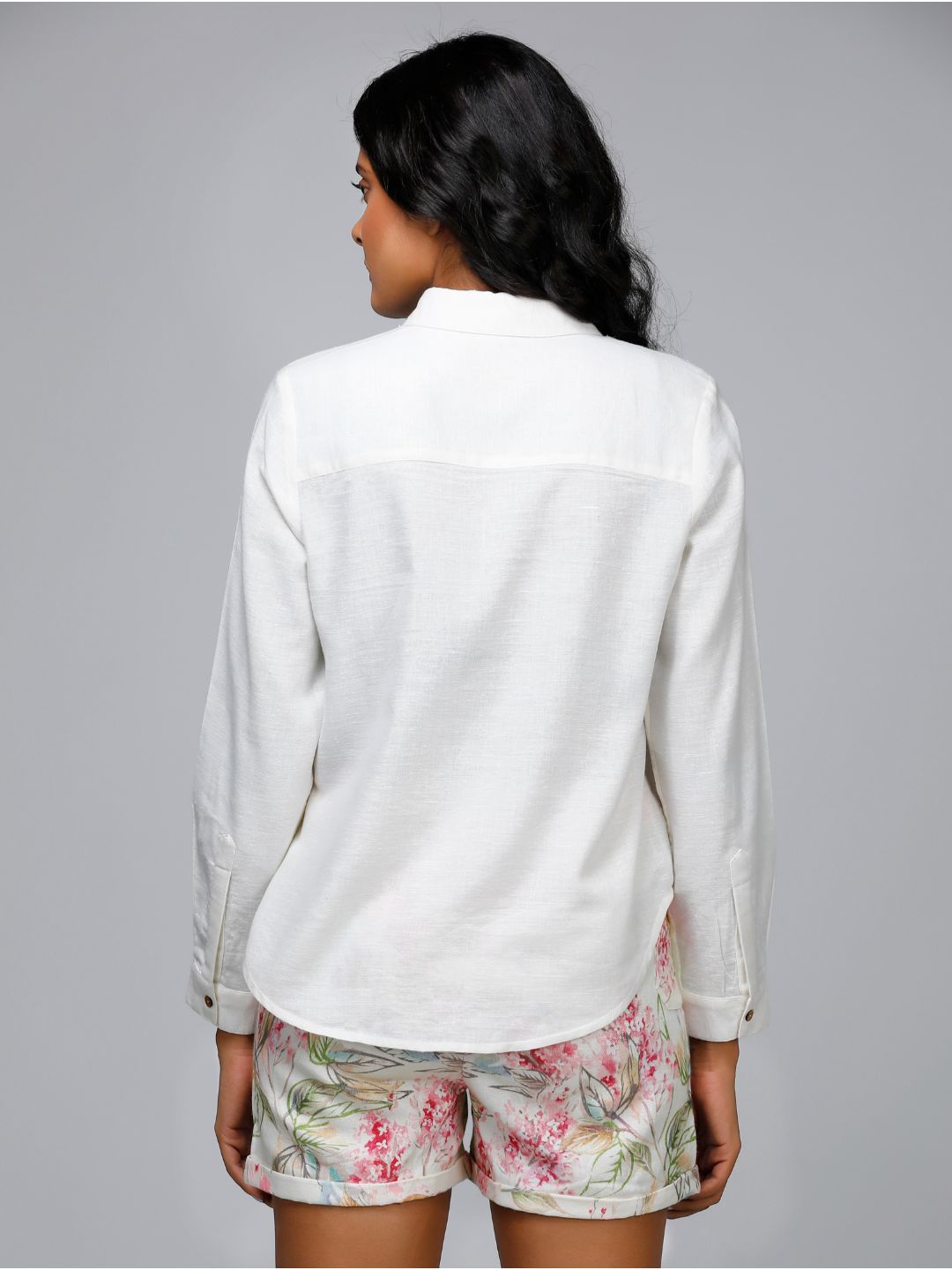 Eco Khadi Cotton Foliage Printed Shorts - Alizia