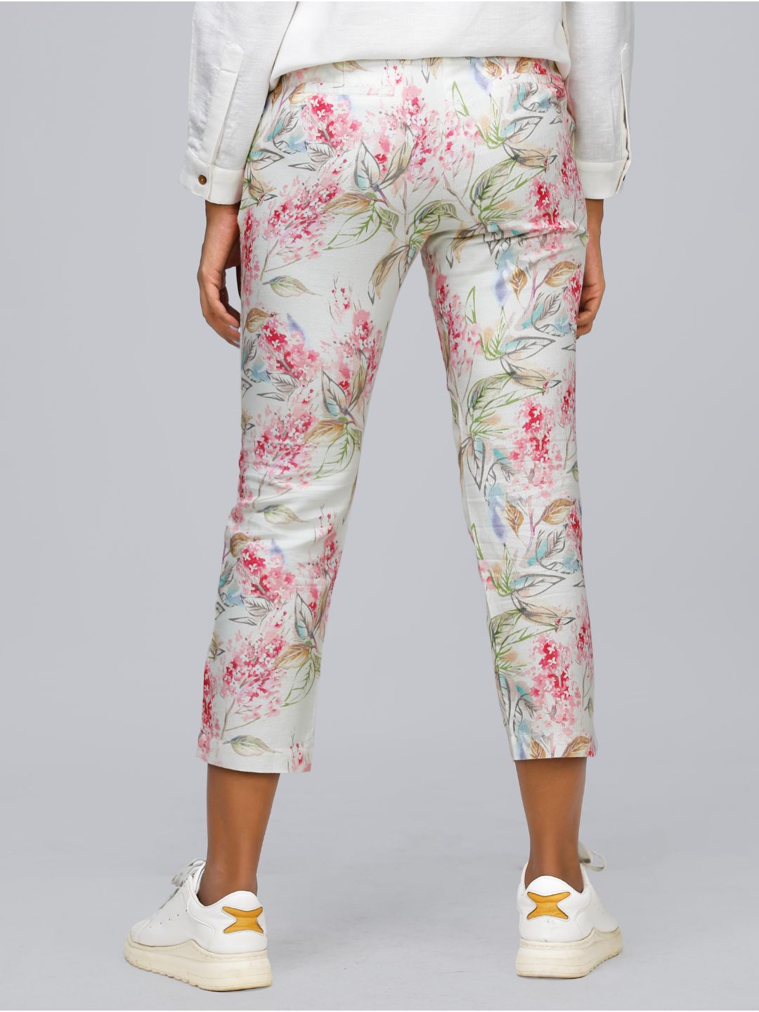Eco Khadi Cotton Foliage Printed Pants - Alizia
