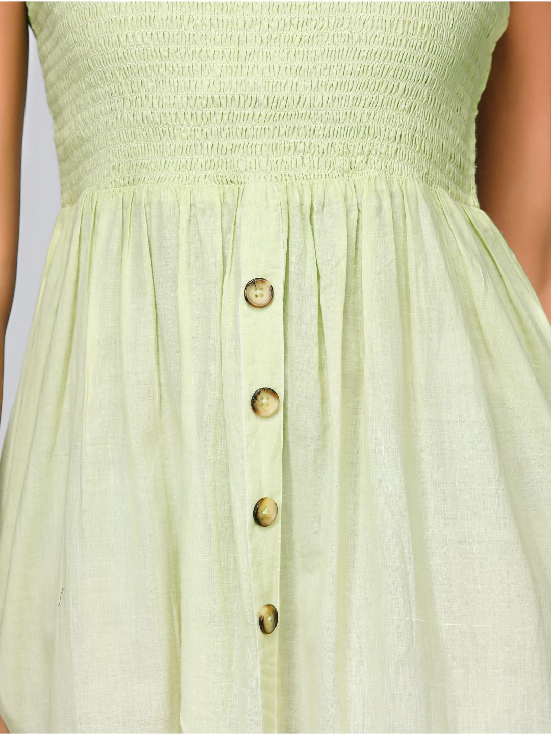Eco Khadi Cotton Green Ombre Dress