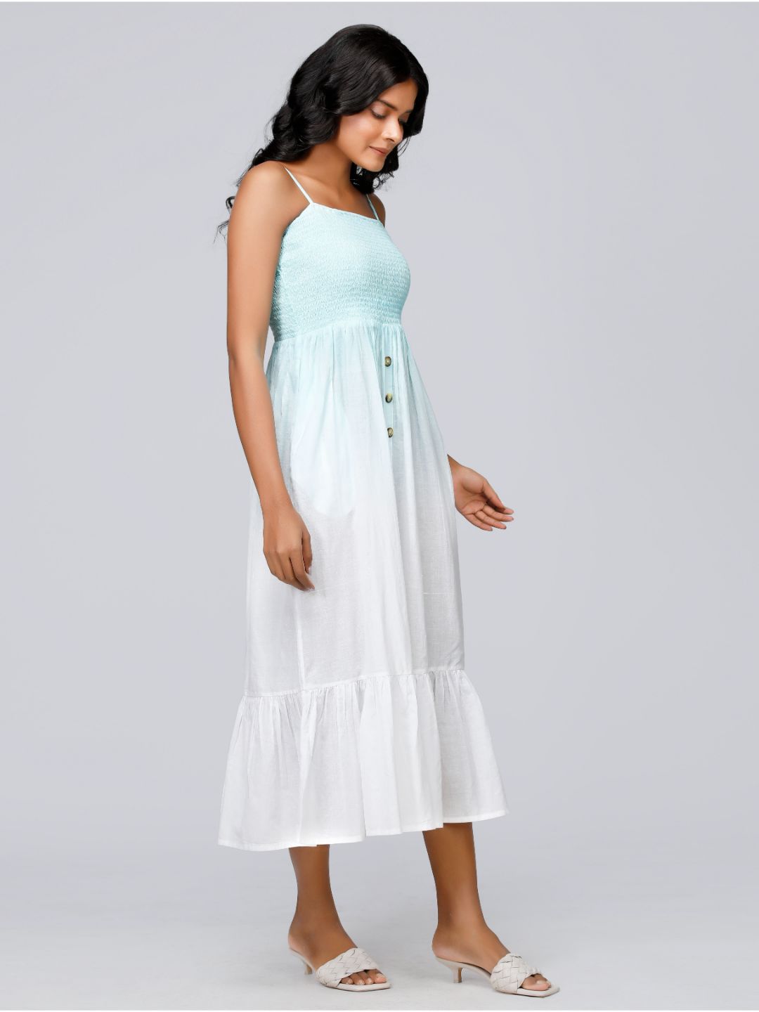 Eco Khadi Cotton Sea Ombre Dress