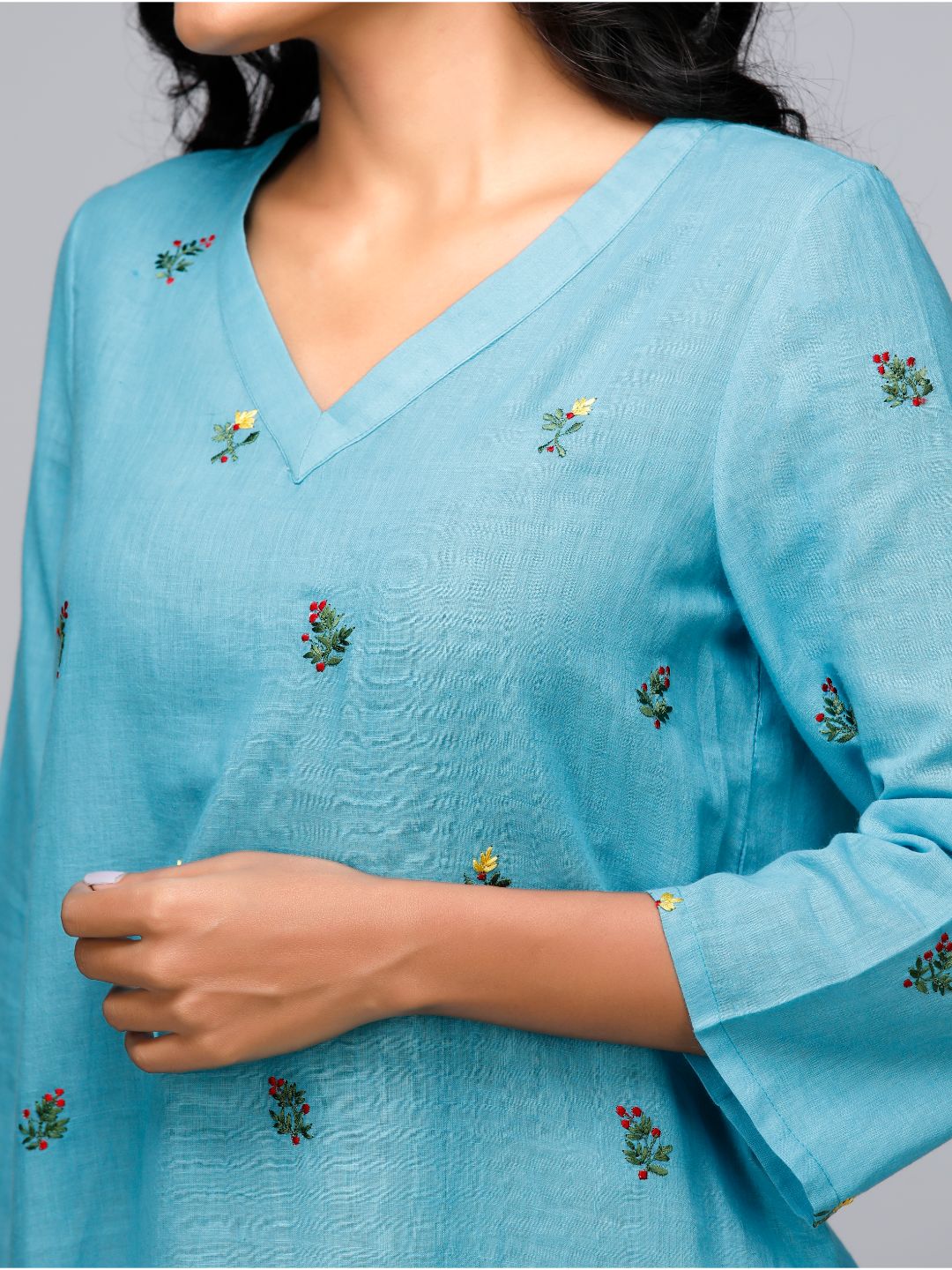 Eco Khadi Blue Sea Tunic