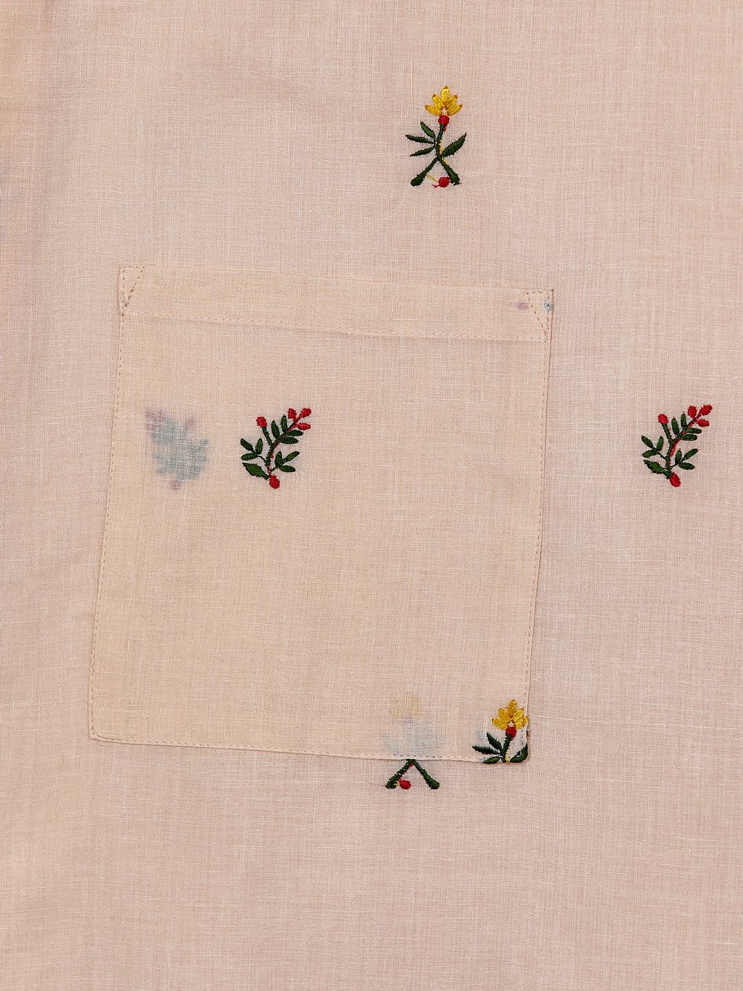 Eco Khadi Cotton Rose Floral Khadi Dress - Iraja