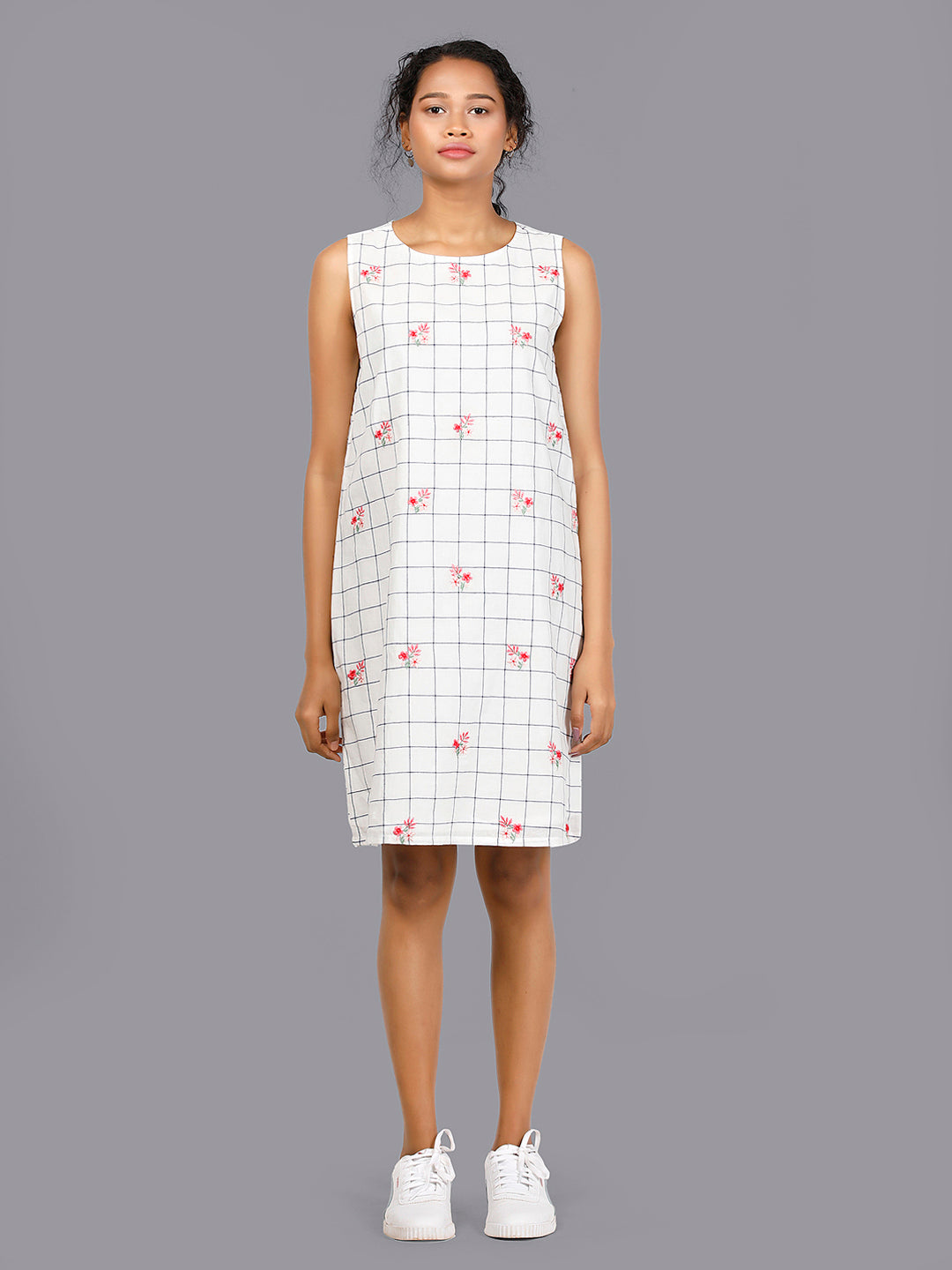 Eco Khadi Cotton Chequered Dress - Misha