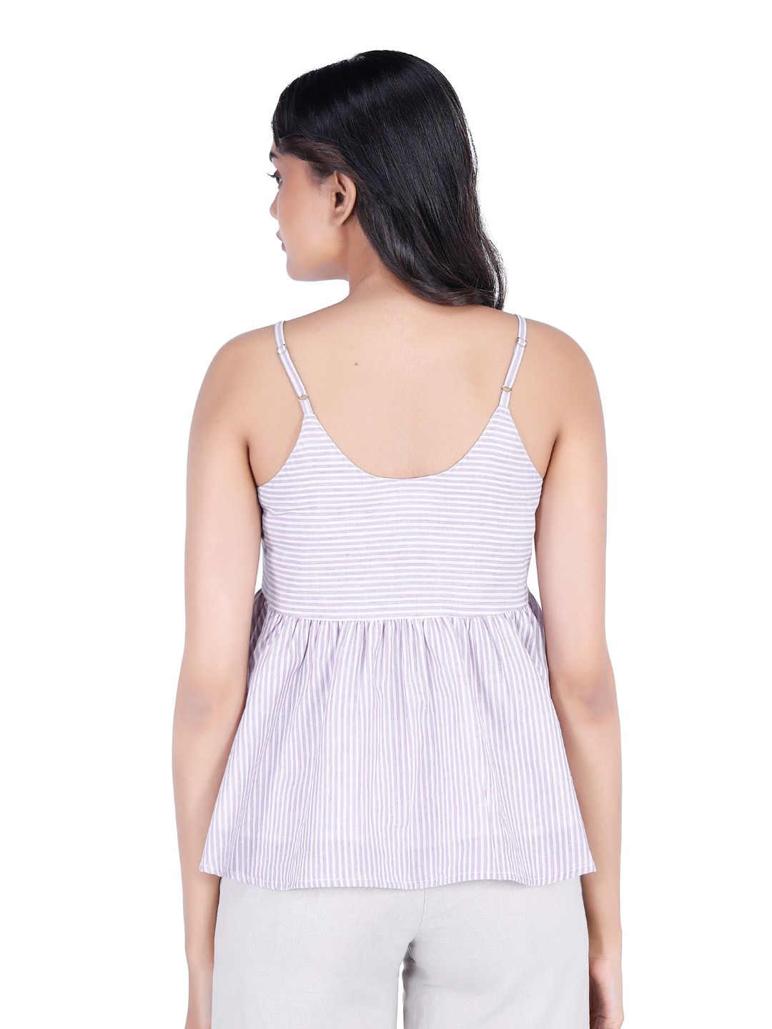 Eco Khadi Cotton Embroidered Sleeveless Peplum Top