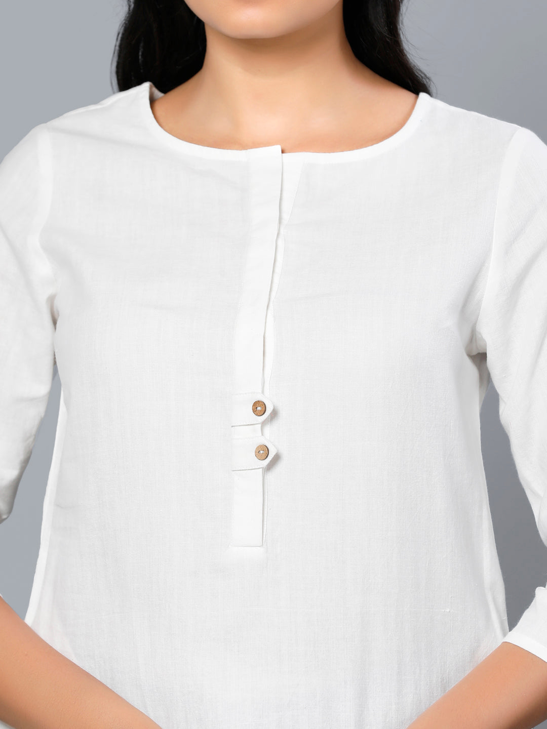 Eco Khadi Cotton White Classic Kurta - Ambar
