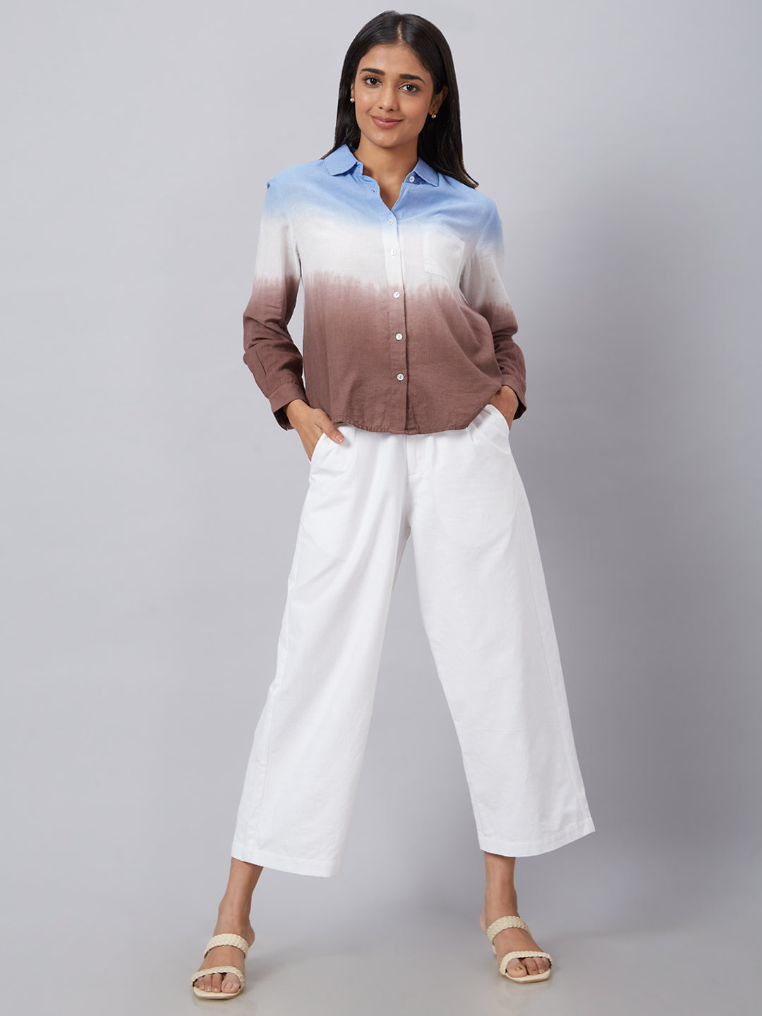 Eco Khadi Silk Winter Green Placement Embroidered Kurta - Rang