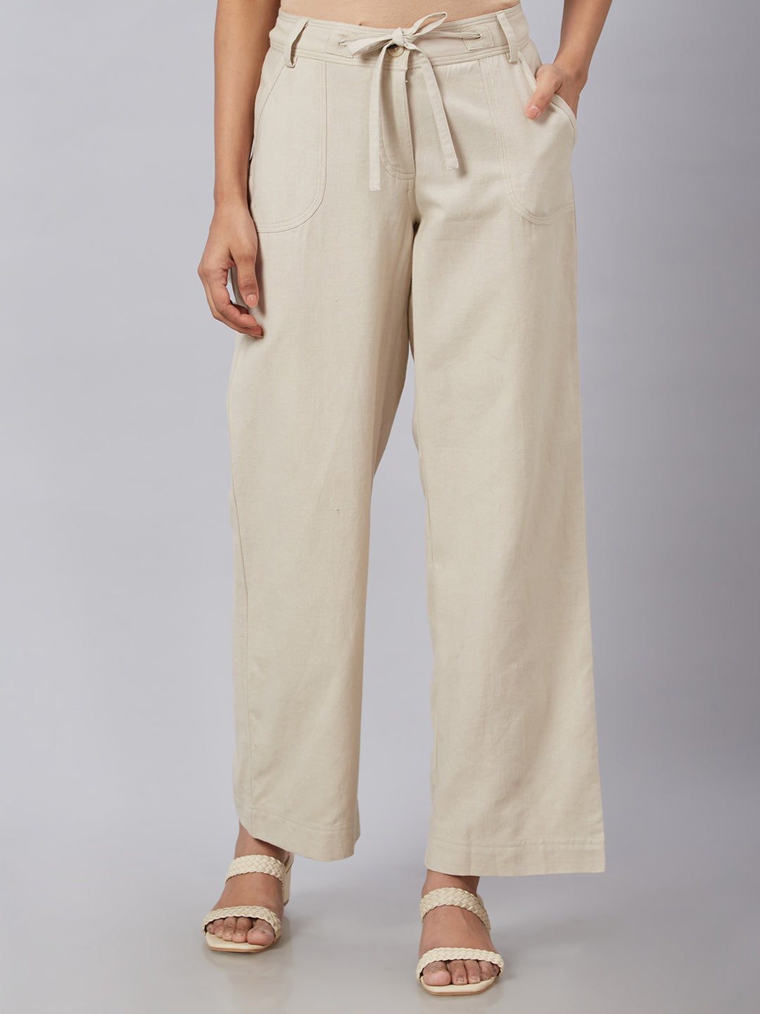 Eco Khadi Muslin Natural Relaxed Pants