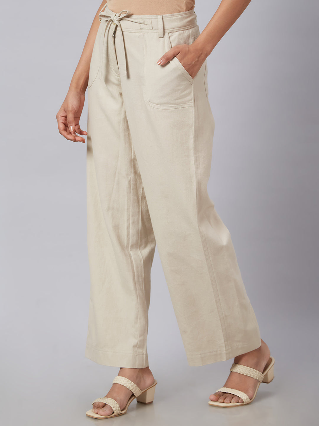 Eco Khadi Muslin Natural Relaxed Pants