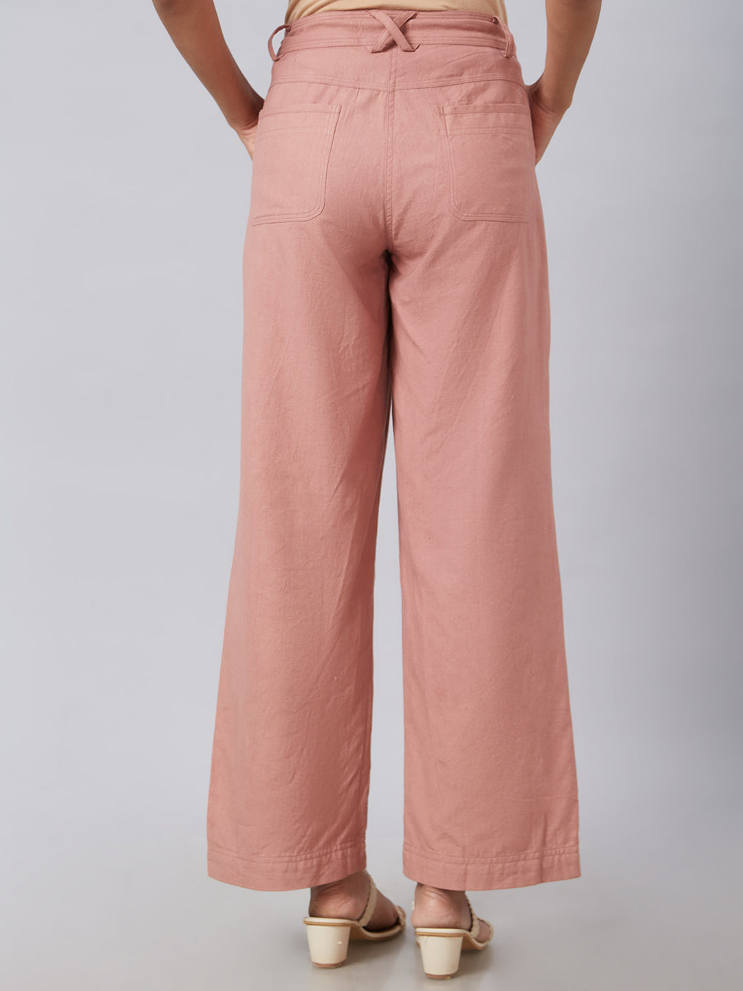 Eco Khadi Muslin Woodrose Relaxed Pants