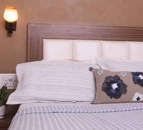 White and blue stripe 100% cotton Single Bed Dhoar