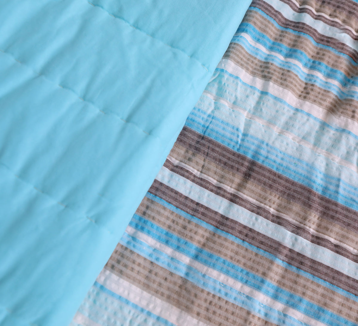 Blue 100% cotton double bed quilt