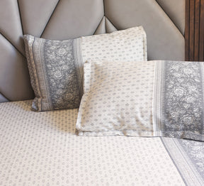 100% cotton Grey and Beige Jacquard Woven Bed Cover