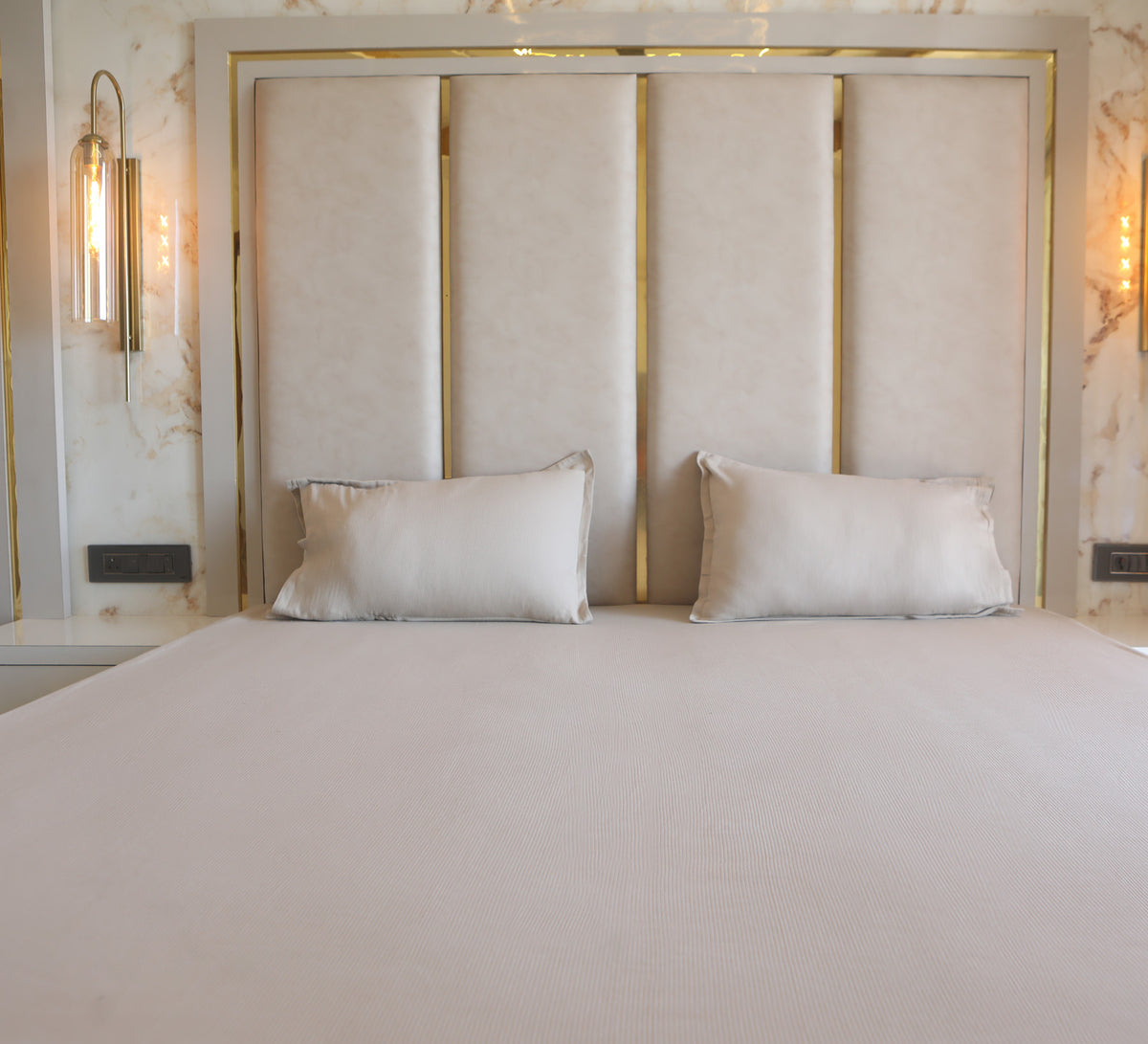 Ribbed 100% cotton bed sheet