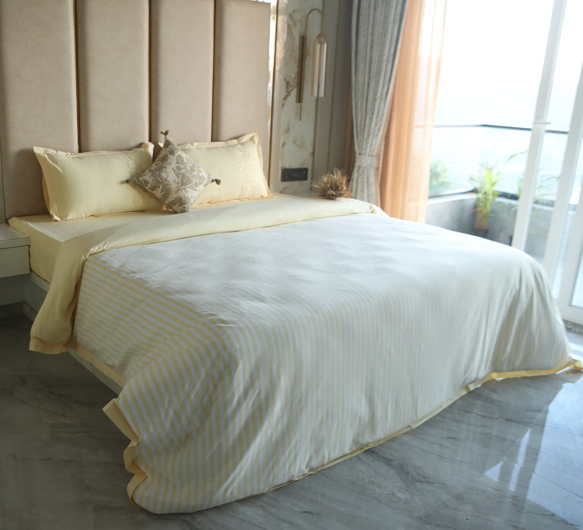 Chambray Cotton Stripe Double bed Duvet Cover