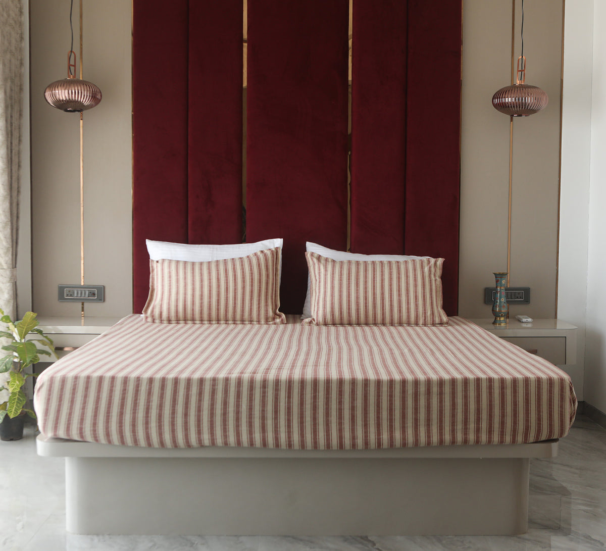 100% cotton Ribbed Double  Bed Cover