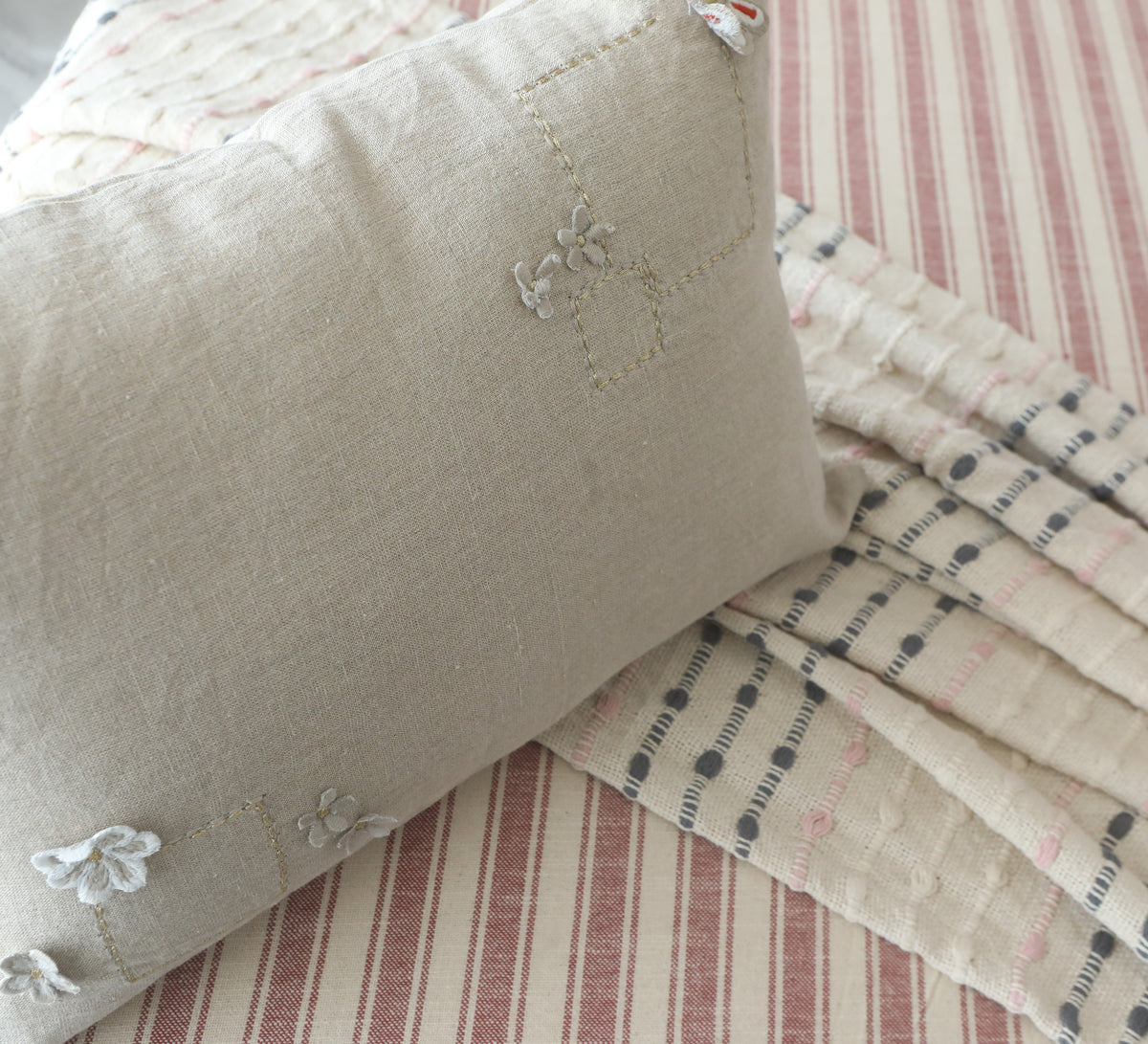 Embroyed Linen With Filler