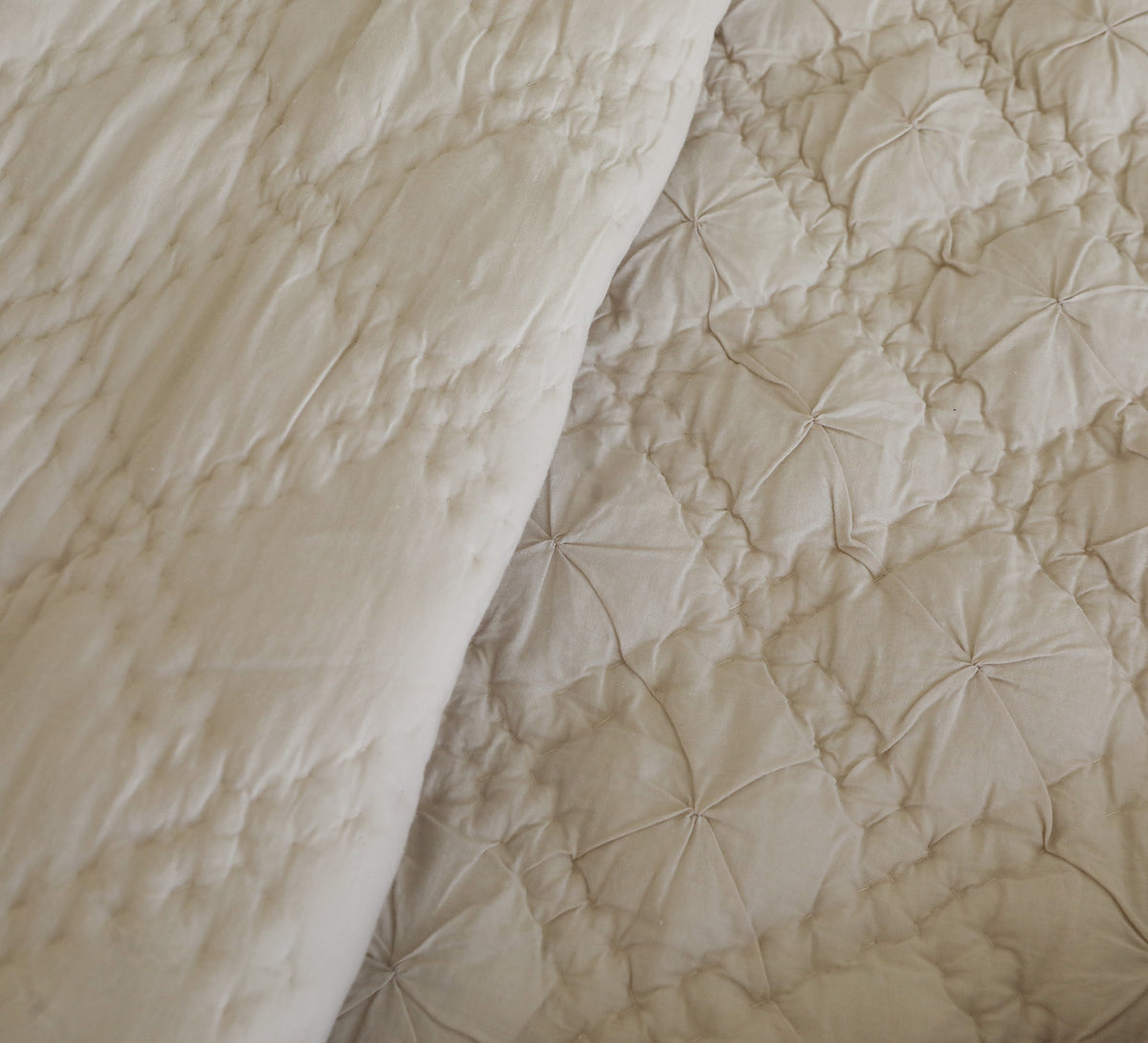 Hand Embroided 100% Cotton Double Bed Quilt Set