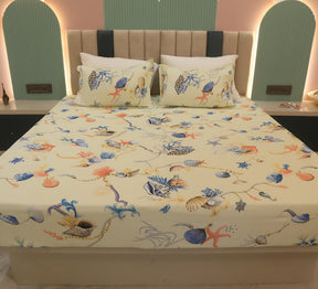 Yellow Bird Printed Bed Cover