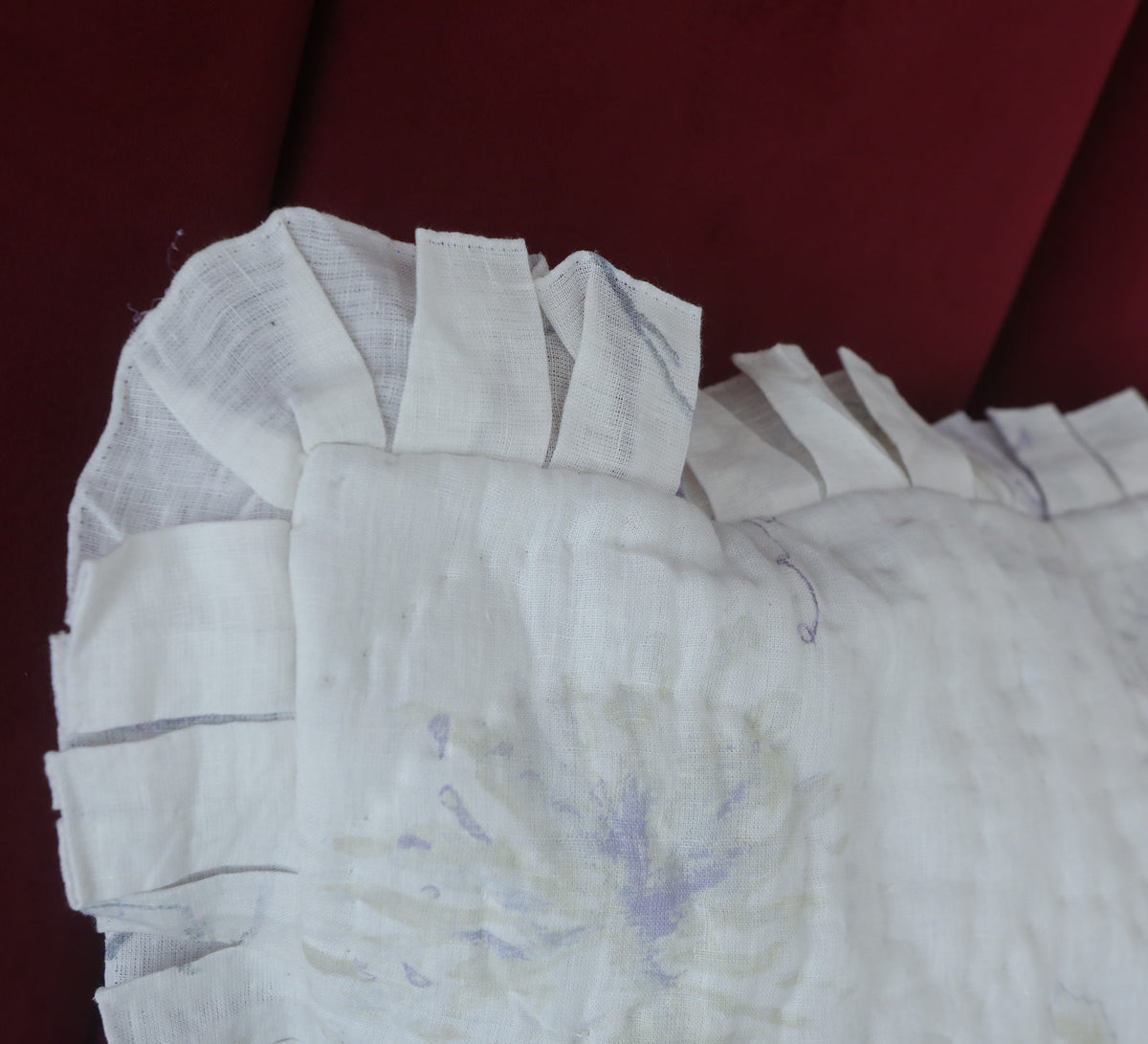Lavender Frill Linen Double bed quilt