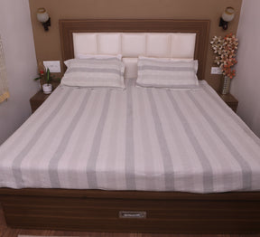 Linen Stripe Bed Cover