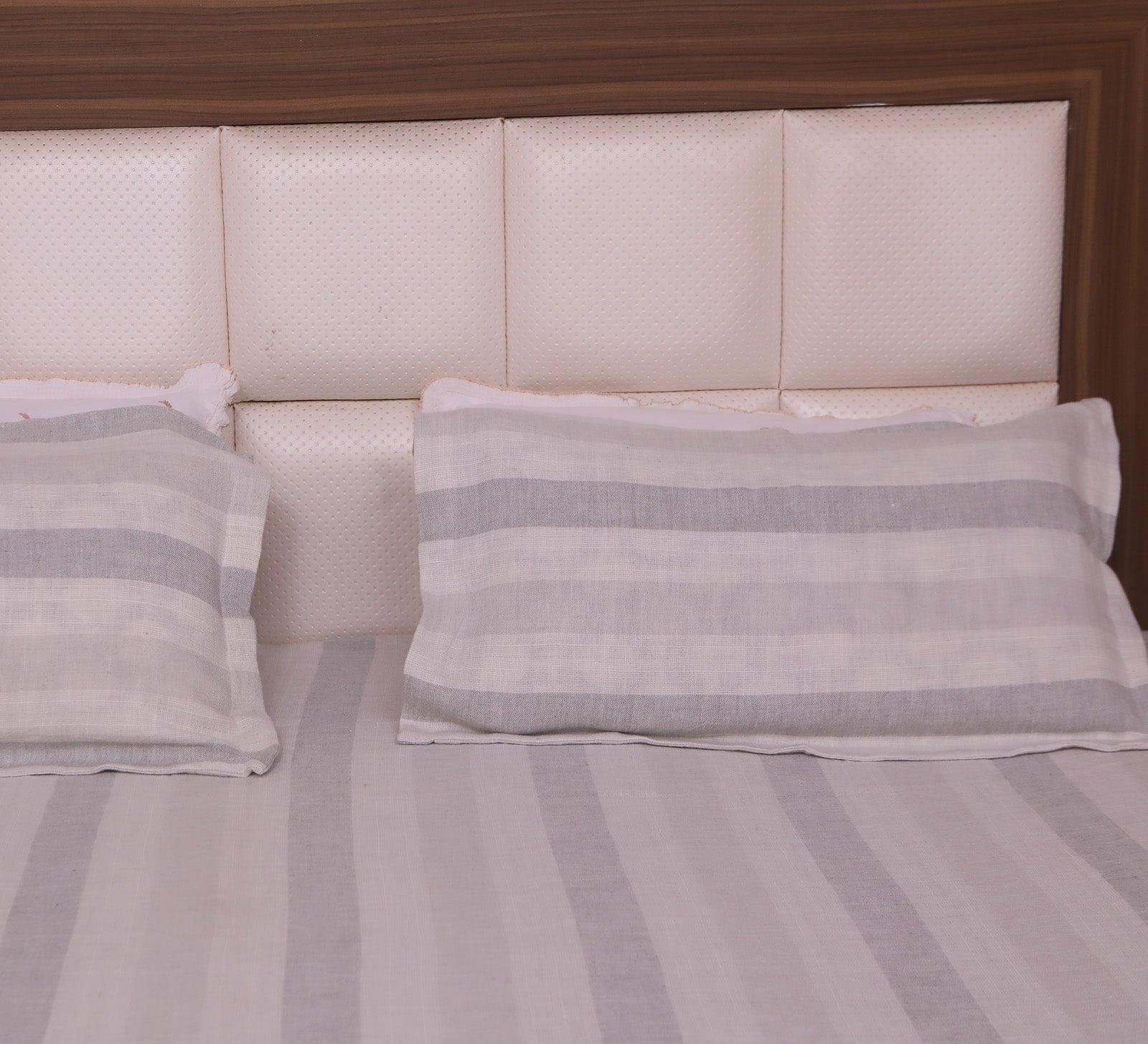 Linen Stripe Bed Cover