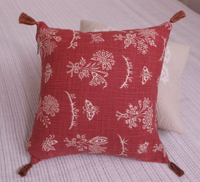 Rust flora 100% cotton Cushion Cover