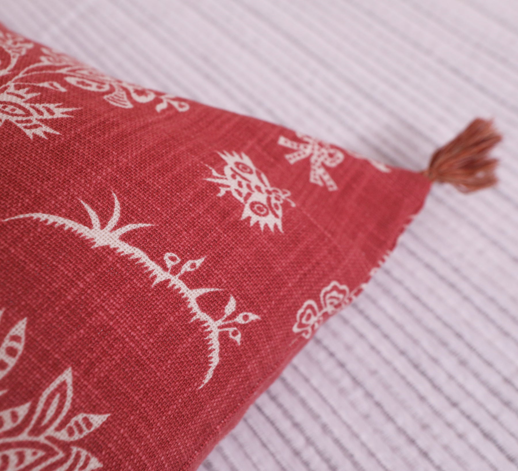 Rust flora 100% cotton Cushion Cover