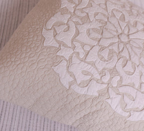 Handcrafted quilted 100% cotton aplique Cushion cover