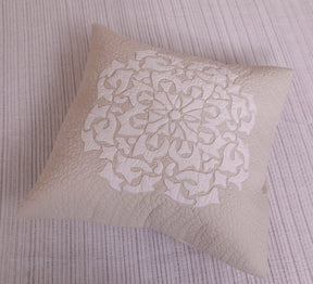 Handcrafted quilted 100% cotton aplique Cushion cover