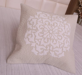 Handcrafted quilted 100% cotton aplique Cushion cover