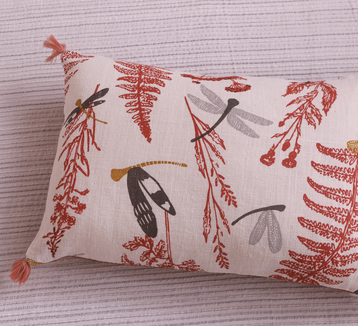 Dragonfly lumbar Linen cushion covers
