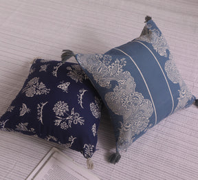 Blue lagoon printed 100% cotton cushion cover