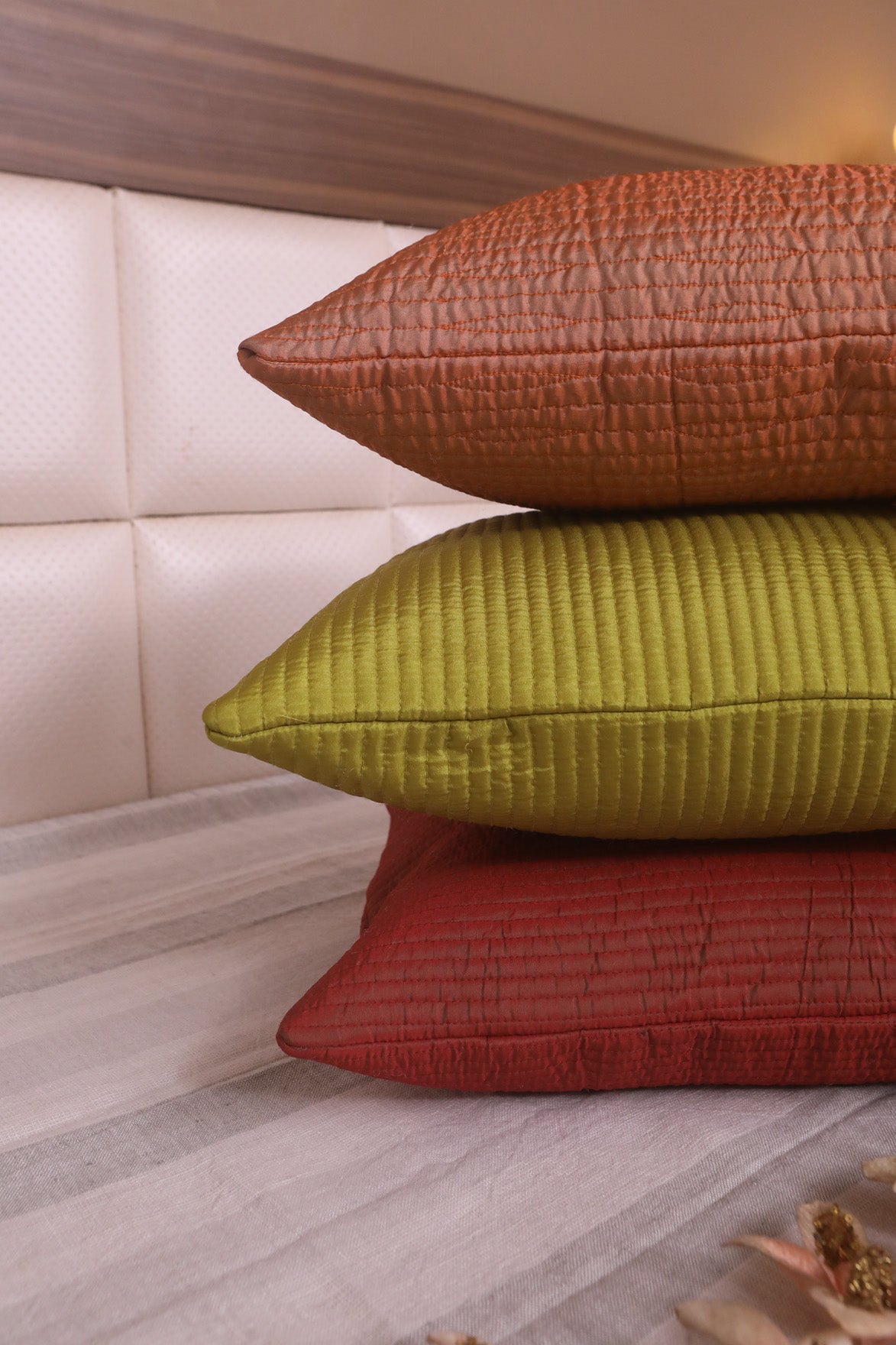 Quilted Silk  Cushion Cover