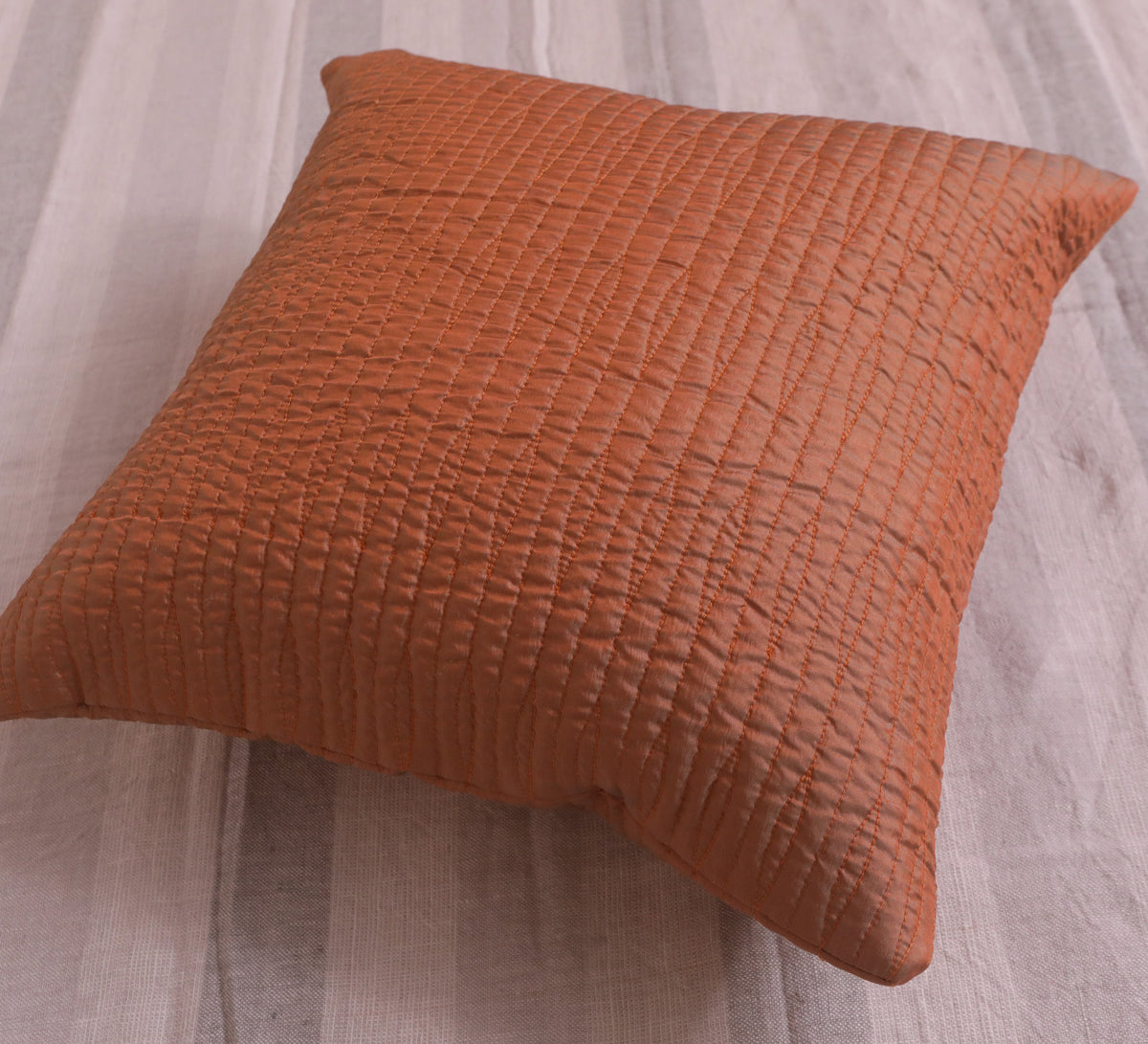 Quilted Silk Cushion Cover