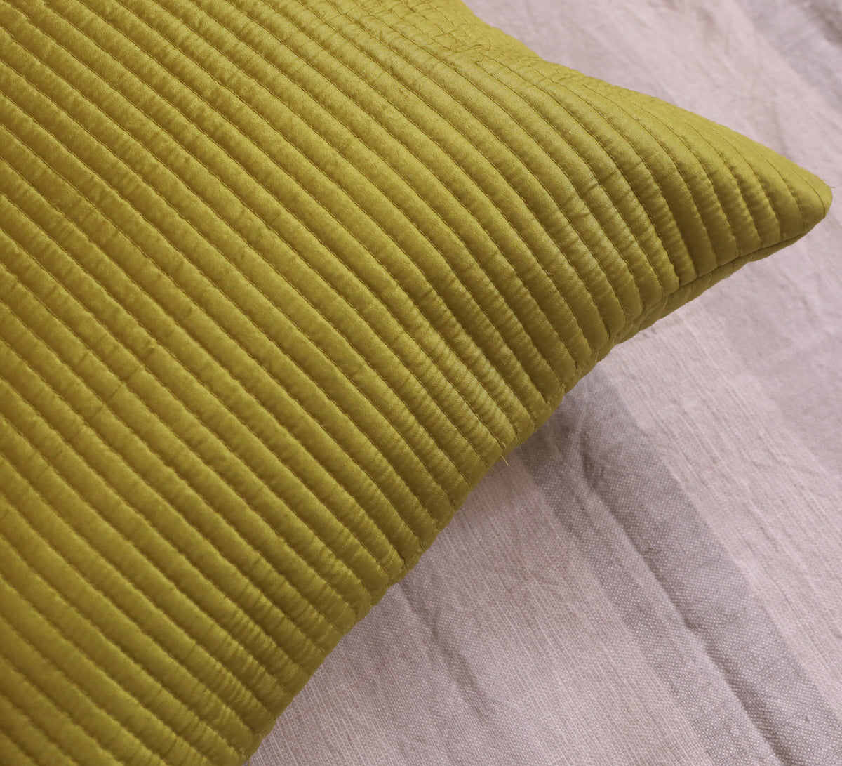 Quilted Silk Cushion Cover