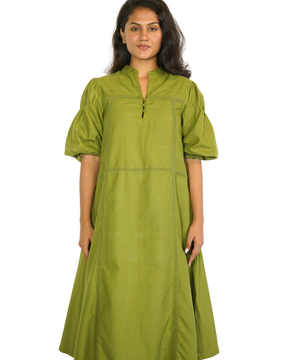 Taru and Agni mid length dress with lace