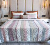 100% Cotton Patch work hand quilted double bed quilt