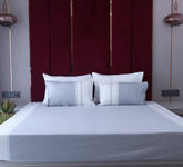 Organic Cotton Grey and White Double bed cover