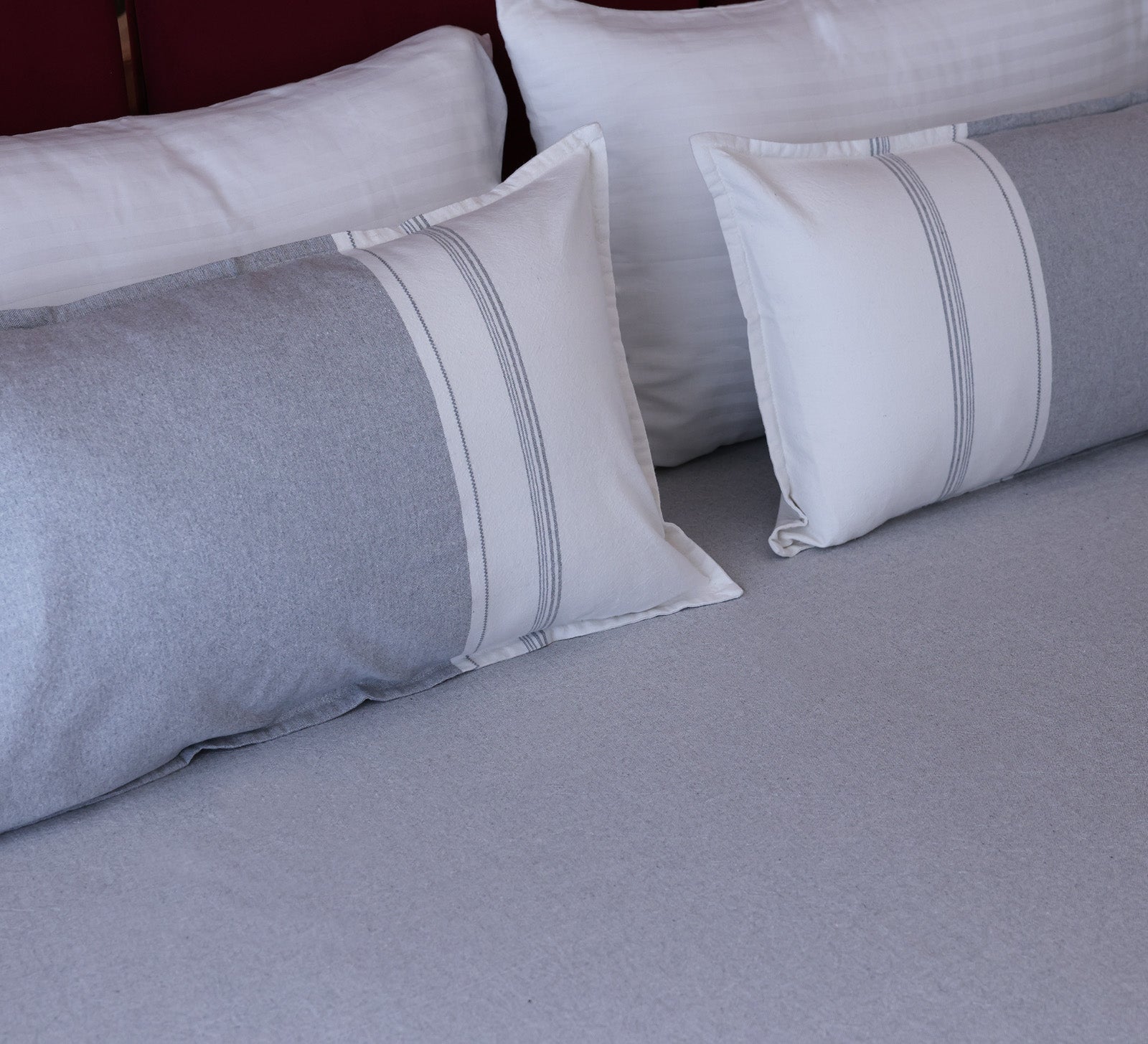 Organic Cotton Grey and White Double bed cover