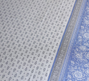 Jacquard Woven Navy Blue and Grey Double Bed Cover