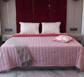 Red Stripe Double Bed Quilt